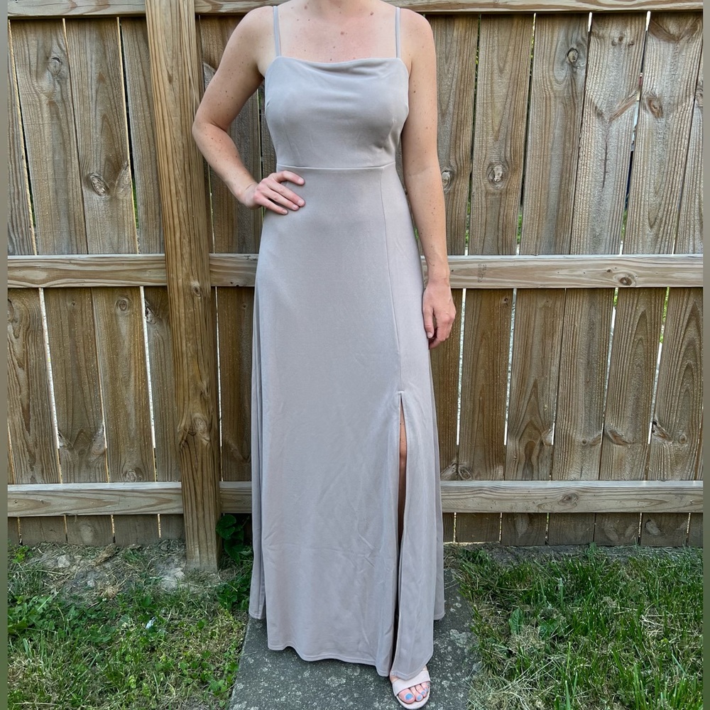 Birdy Grey Bridesmaid Dress in Crepe Taupe